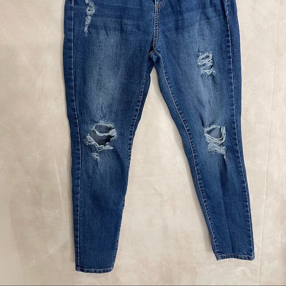 Highway Distressed Ripped Blue Jeans - Picture 2 of 5